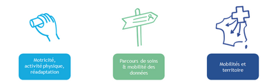 Motricité, activité physique, réadaptation, parcours de soins & mobilité des données, mobilités et territoire